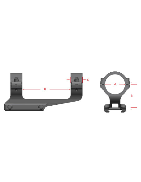 Montura WARNE Vapor MSR 30mm. 20 MOA - Ultra Alta