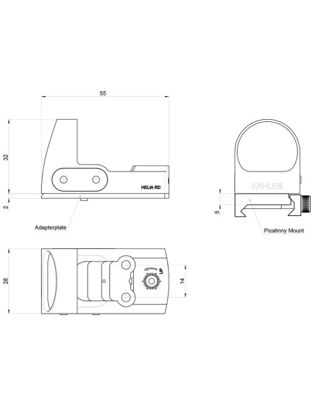 Visor KAHLES Helia RD con montura Weaver